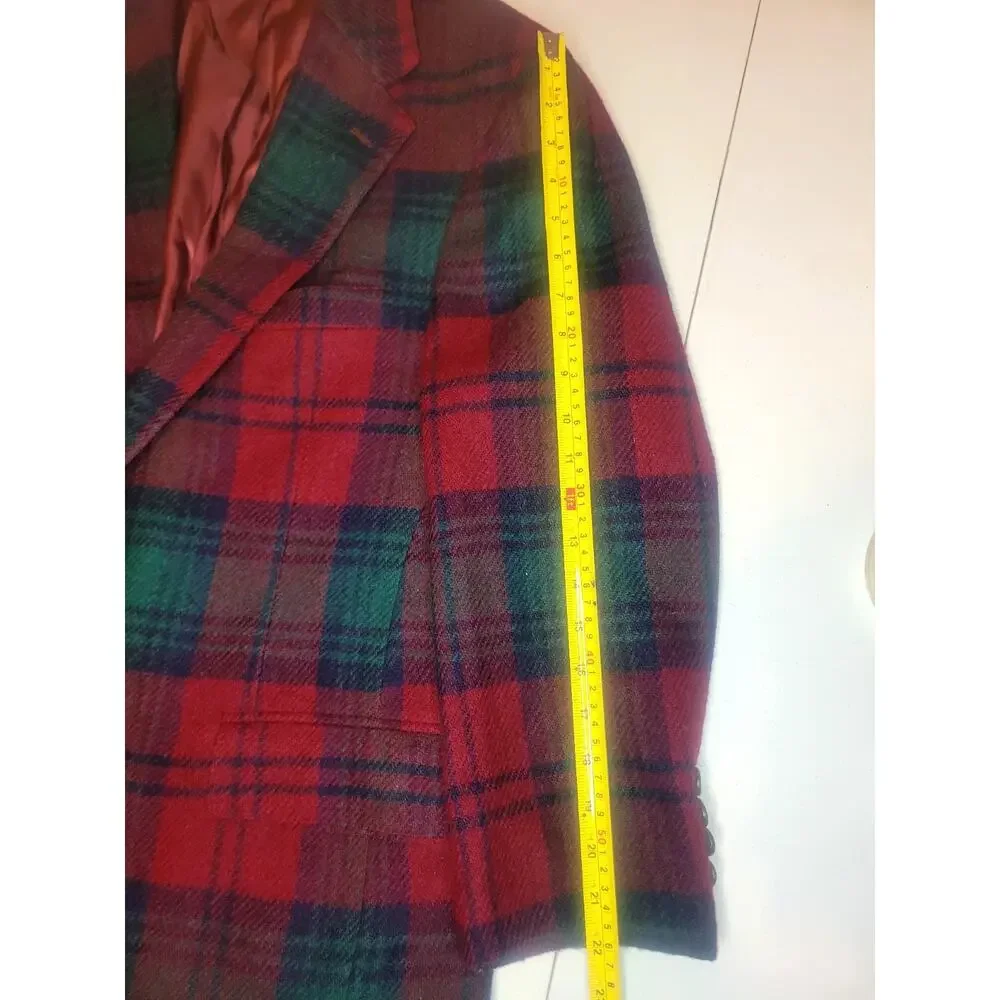 Vintage Ralph Lauren Blazer Mens 40 Tartan Plaid Wool Sport Coat Polo University - Picture 8 of 16